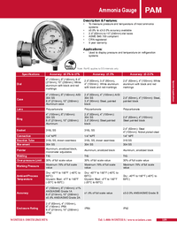 Thumbnail of document Data Sheet - PAM Ammonia Press. Gauge